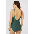 Green - Back - Debenhams Womens-Ladies Textured Twisted One Piece Swimsuit