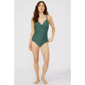 Green - Lifestyle - Debenhams Womens-Ladies Textured Twisted One Piece Swimsuit