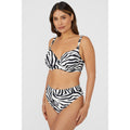 White-Black - Front - Gorgeous Womens-Ladies Zebra Print Padded Bikini Top