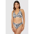 White-Black - Lifestyle - Gorgeous Womens-Ladies Zebra Print Non-Padded Bikini Top