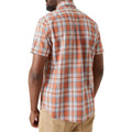 Orange - Back - Mantaray Mens Checked Twill Short-Sleeved Shirt