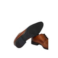 Tan - Side - Debenhams Mens Woods Contrast Leather Derby Shoes