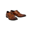 Tan - Front - Debenhams Mens Woods Contrast Leather Derby Shoes