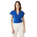 Cobalt Blue - Front - Maine Womens-Ladies V Neck Short-Sleeved Blouse
