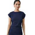 Navy - Side - Principles Womens-Ladies Jersey Ruched Side Midi Dress