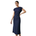 Navy - Front - Principles Womens-Ladies Jersey Ruched Side Midi Dress