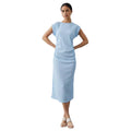 Aqua - Front - Principles Womens-Ladies Jersey Ruched Side Midi Dress