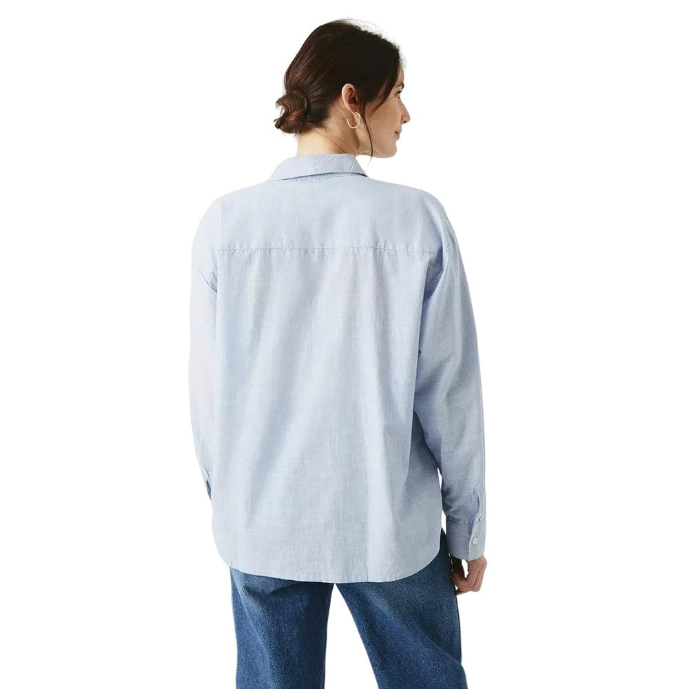 Navy - Back - Maine Womens-Ladies Textured Oversized Shirt