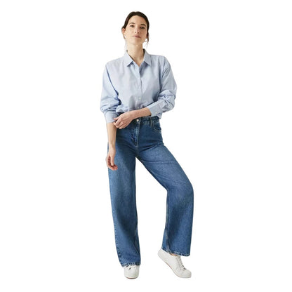 Navy - Lifestyle - Maine Womens-Ladies Textured Oversized Shirt