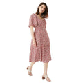 Red - Front - Maine Womens-Ladies Ditsy Print Front Tie Midi Dress