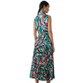 Multicoloured - Back - Principles Womens-Ladies Abstract Pleated Sleeveless Midi Dress