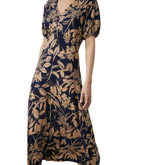 Navy - Lifestyle - Principles Womens-Ladies Floral Jersey V Neck Midi Dress