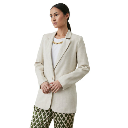 Oatmeal - Front - Principles Womens-Ladies Linen Effect Single-Breasted Blazer