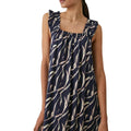 Navy - Side - Principles Womens-Ladies Feather Frill Maxi Dress