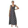 Navy - Front - Principles Womens-Ladies Feather Frill Maxi Dress