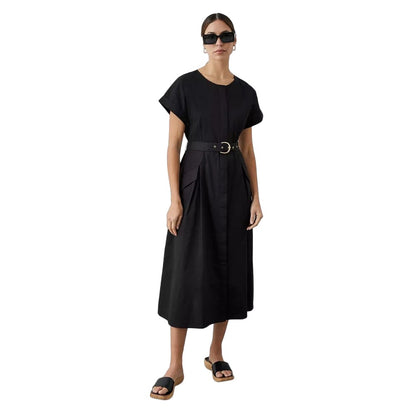 Black - Front - Principles Womens-Ladies Belt Midi Dress