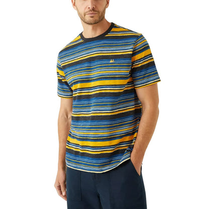 Amber - Front - Mantaray Mens Multi Stripe Crew Neck T-Shirt