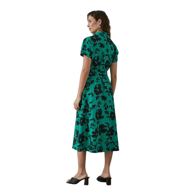 Green - Back - Principles Womens-Ladies Stencil Shirt Dress