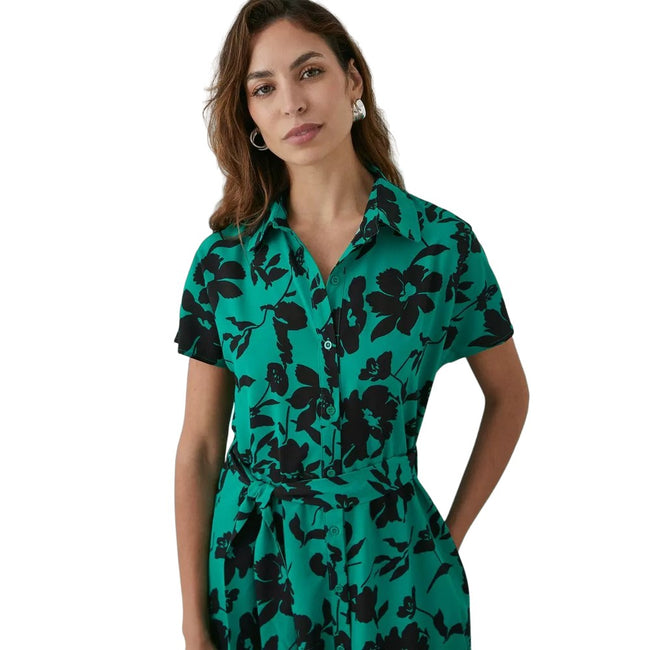 Green - Side - Principles Womens-Ladies Stencil Shirt Dress
