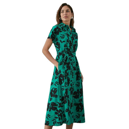 Green - Front - Principles Womens-Ladies Stencil Shirt Dress