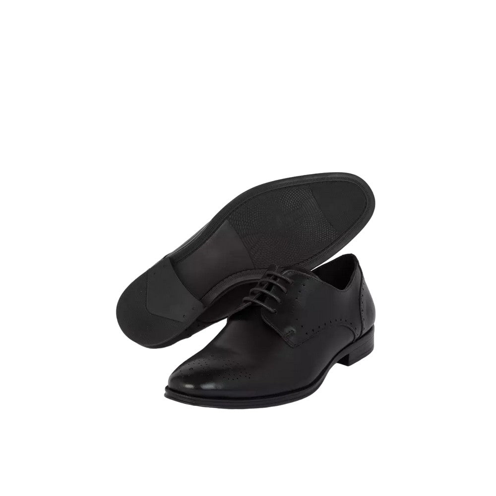 Black - Side - Debenhams Mens Frys Leather Derby Shoes