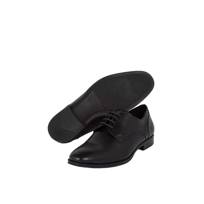 Black - Side - Debenhams Mens Frys Leather Derby Shoes