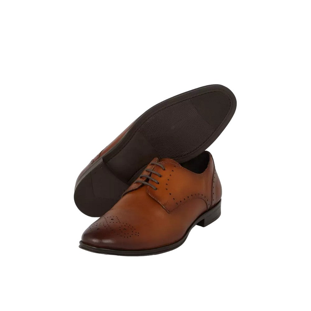 Tan - Side - Debenhams Mens Frys Leather Derby Shoes