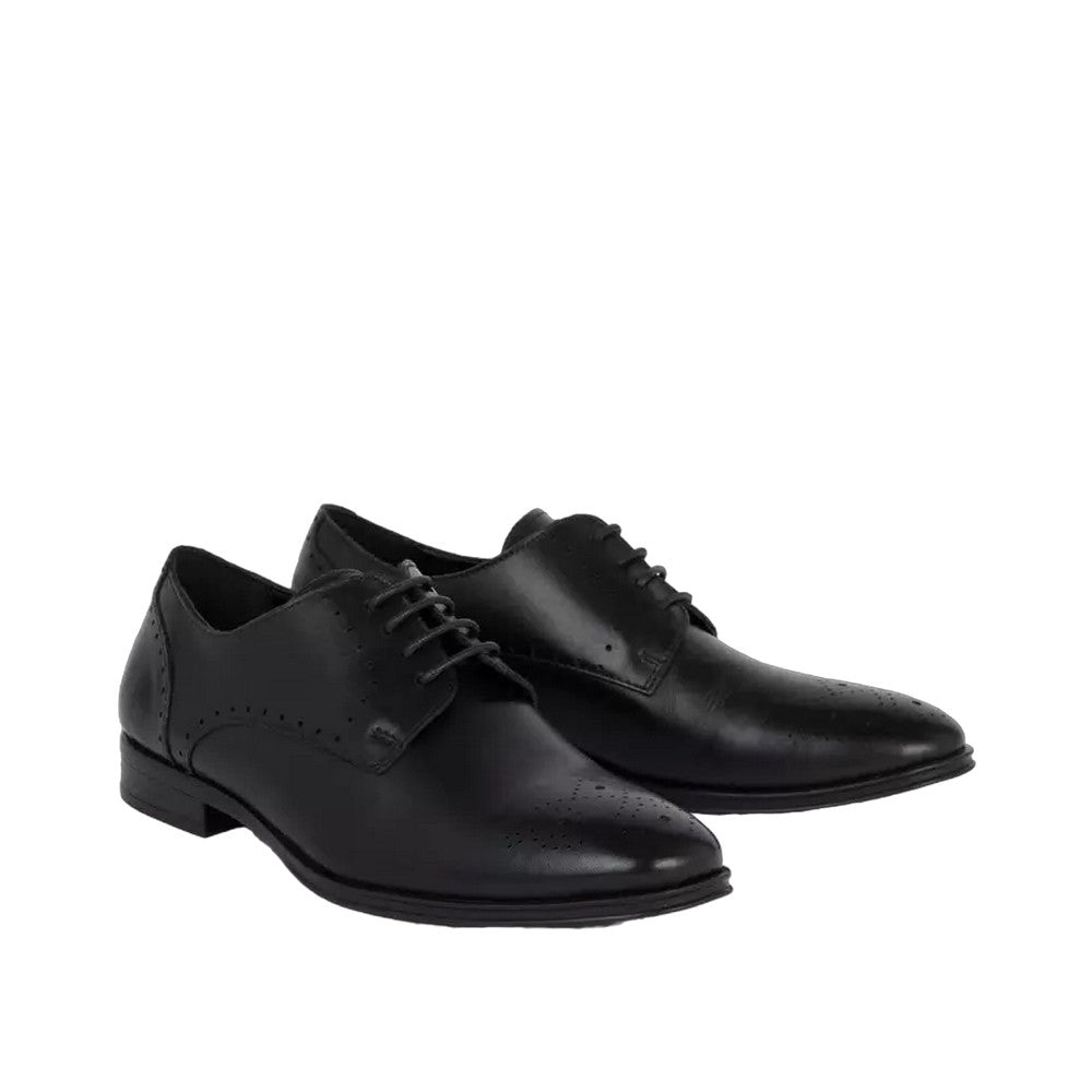 Black - Front - Debenhams Mens Frys Leather Derby Shoes