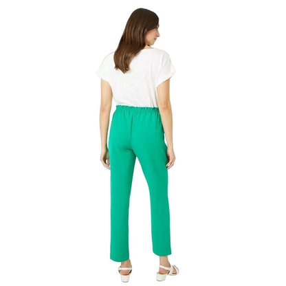 Green - Back - Maine Womens-Ladies Elasticated Waist Slim Leg Jogging Bottoms