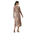 Brown - Back - Principles Womens-Ladies Swirl Midi Dress