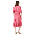 Pink - Back - Maine Womens-Ladies Wrap Midi Dress