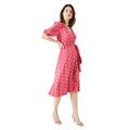 Pink - Front - Maine Womens-Ladies Wrap Midi Dress