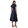 Navy - Back - Principles Womens-Ladies Belt Flared Midi Dress