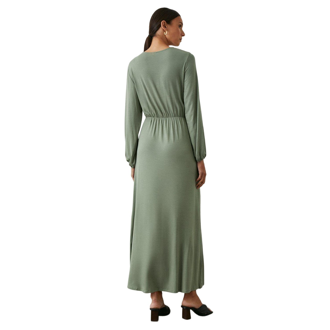 Khaki Green - Back - Principles Womens-Ladies Jersey Ring Detail Midi Dress