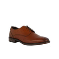 Tan - Front - Debenhams Mens Chesham Perforated Leather Derby Shoes