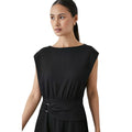 Black - Side - Principles Womens-Ladies Jersey Belt Midi Dress
