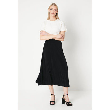 Black - Front - Principles Womens-Ladies Jersey Pleated Midi Skirt
