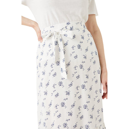 Ivory - Side - Maine Womens-Ladies Ditsy Print Tiered Midi Skirt