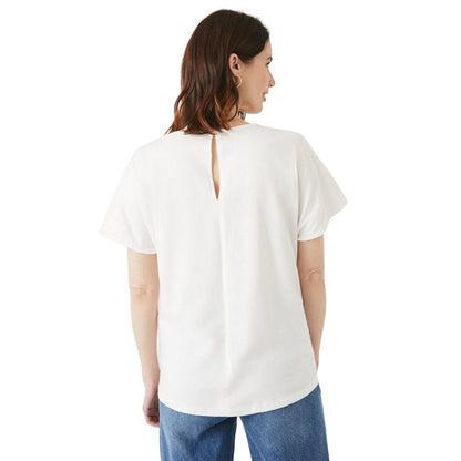 White - Back - Maine Womens-Ladies Broderie T-Shirt