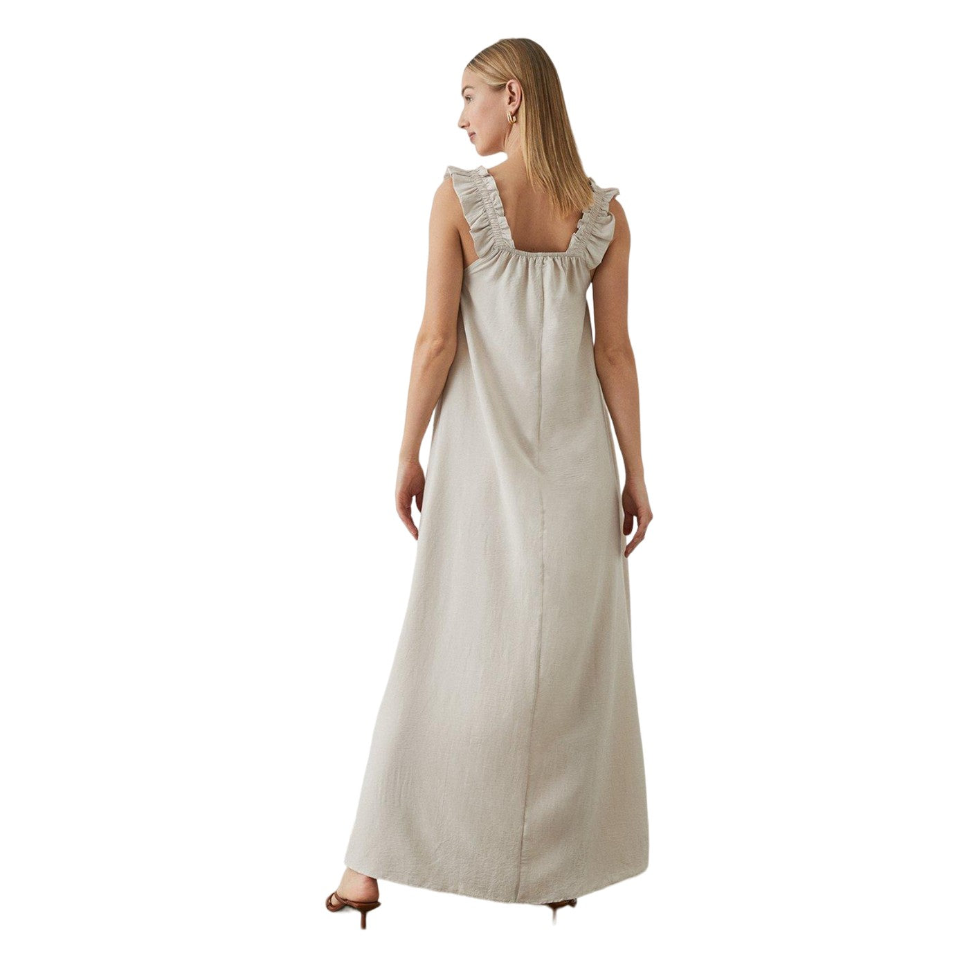 Stone - Back - Principles Womens-Ladies Strappy Frill Maxi Dress