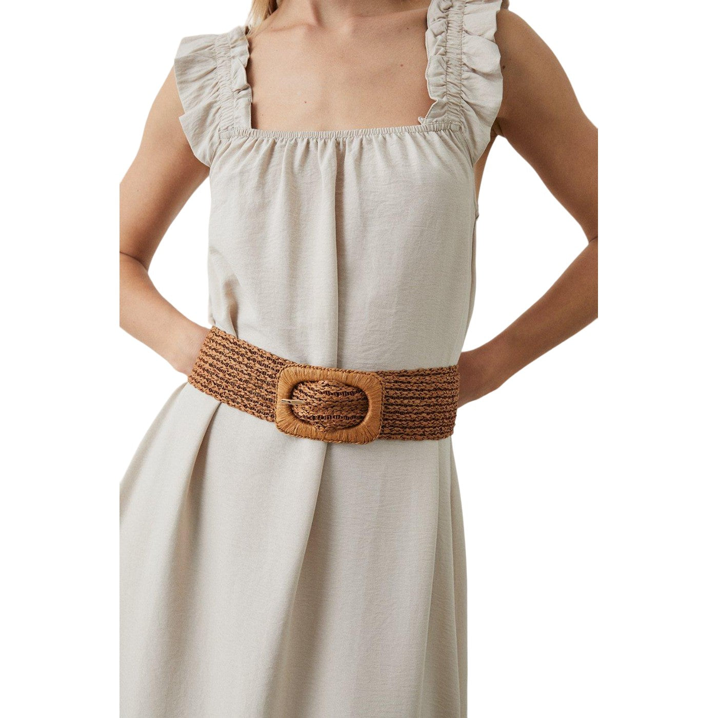 Stone - Side - Principles Womens-Ladies Strappy Frill Maxi Dress