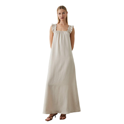 Stone - Lifestyle - Principles Womens-Ladies Strappy Frill Maxi Dress