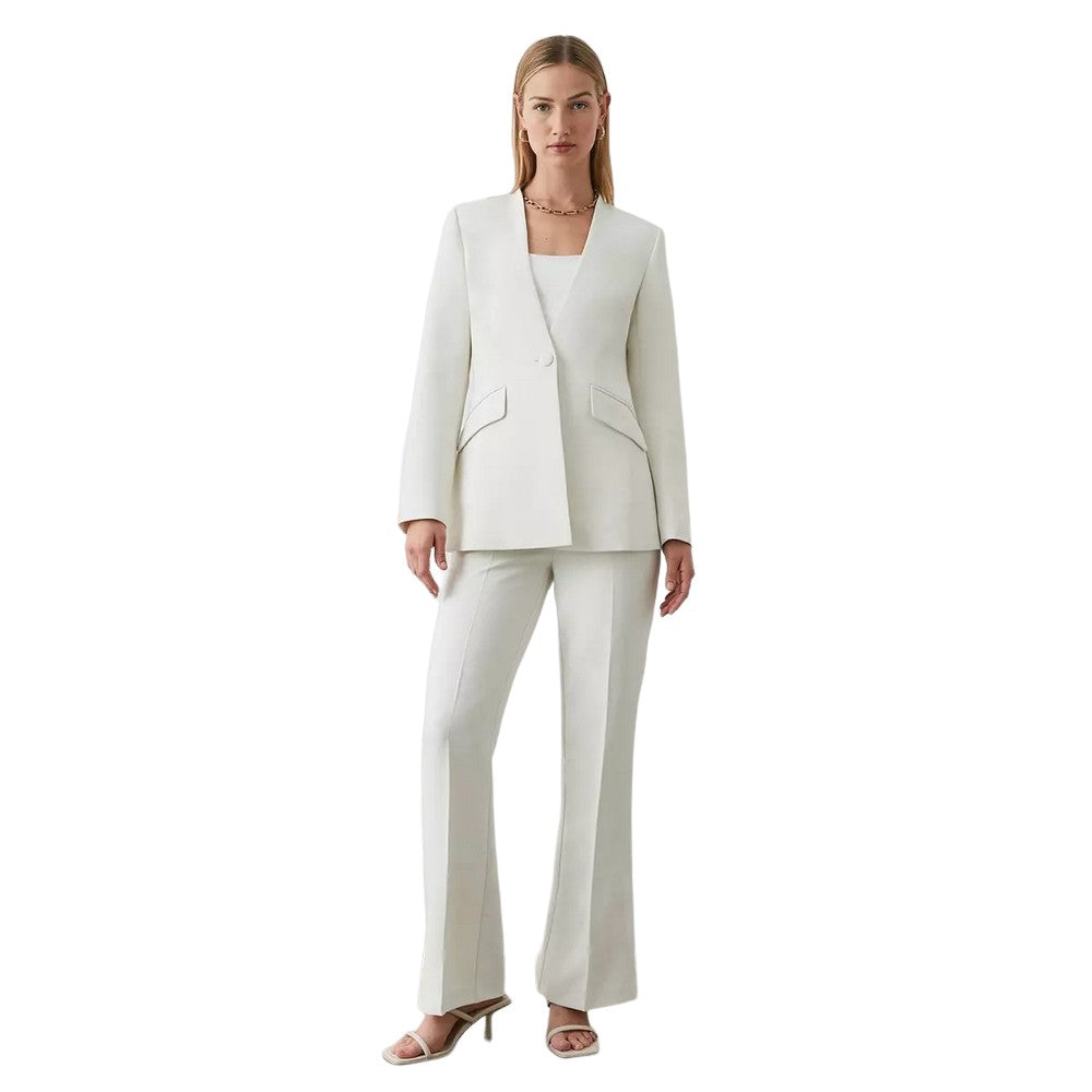Ivory - Lifestyle - Principles Womens-Ladies Collarless Single-Breasted Blazer