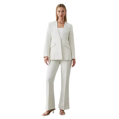 Ivory - Lifestyle - Principles Womens-Ladies Collarless Single-Breasted Blazer