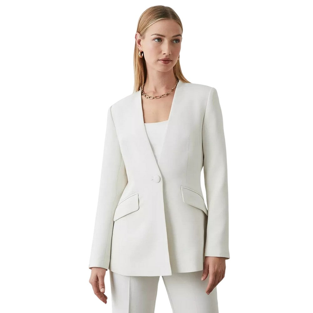 Ivory - Front - Principles Womens-Ladies Collarless Single-Breasted Blazer