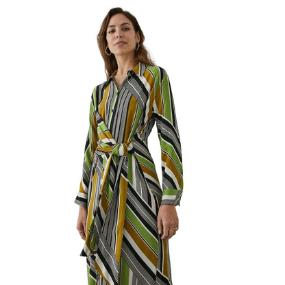 Lime - Side - Principles Womens-Ladies Stripe Front Tie Shirt Dress