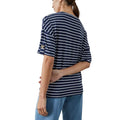 Navy - Back - Principles Womens-Ladies Stripe Buttoned Cuff T-Shirt
