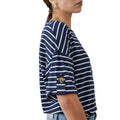 Navy - Side - Principles Womens-Ladies Stripe Buttoned Cuff T-Shirt