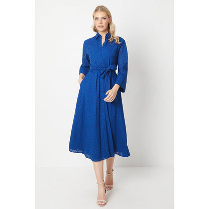 Cobalt - Front - Principles Womens-Ladies Broderie Patch Pocket Shirt Dress