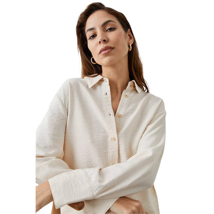 Beige - Lifestyle - Principles Womens-Ladies Hammered Satin Drop Shoulder Shirt
